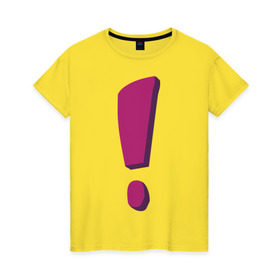 Женская футболка хлопок с принтом Фиолетовый ответ в Екатеринбурге, 100% хлопок | прямой крой, круглый вырез горловины, длина до линии бедер, слегка спущенное плечо | восклицание | восклицательный знак | знак препинания | знаки препинания