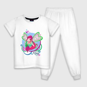 Детская пижама хлопок с принтом WinX - Рокси в Екатеринбурге, 100% хлопок |  брюки и футболка прямого кроя, без карманов, на брюках мягкая резинка на поясе и по низу штанин
 | Тематика изображения на принте: roxy | win x | winx | винкс | детские | детям | для детей | рокси | феи