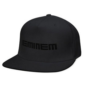 Кепка снепбек с прямым козырьком с принтом Eminem black logo в Екатеринбурге, хлопок 100% |  | хип хоп
