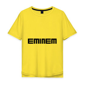 Мужская футболка хлопок Oversize с принтом Eminem black logo в Екатеринбурге, 100% хлопок | свободный крой, круглый ворот, “спинка” длиннее передней части | хип хоп