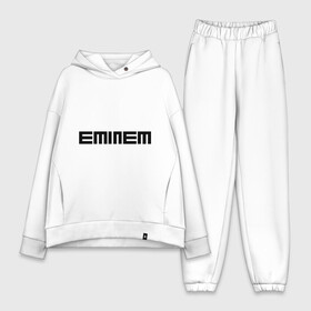 Женский костюм хлопок Oversize с принтом Eminem black logo в Екатеринбурге,  |  | хип хоп