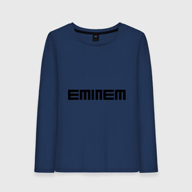 Женский лонгслив хлопок с принтом Eminem black logo в Екатеринбурге, 100% хлопок |  | хип хоп