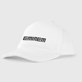 Детская бейсболка с принтом Eminem black logo в Екатеринбурге, 100% хлопок | классический козырек, металлическая застежка-регулятор размера | хип хоп