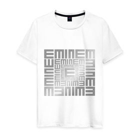 Мужская футболка хлопок с принтом Emineminem silver в Екатеринбурге, 100% хлопок | прямой крой, круглый вырез горловины, длина до линии бедер, слегка спущенное плечо. | хип хоп