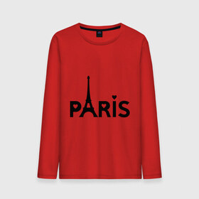 Мужской лонгслив хлопок с принтом Paris logo в Екатеринбурге, 100% хлопок |  | paris | париж | парис | туристические | франция | эйфелева башня