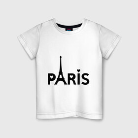 Детская футболка хлопок с принтом Paris logo в Екатеринбурге, 100% хлопок | круглый вырез горловины, полуприлегающий силуэт, длина до линии бедер | paris | париж | парис | туристические | франция | эйфелева башня