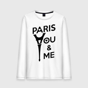 Мужской лонгслив хлопок с принтом Paris. You and me в Екатеринбурге, 100% хлопок |  | 