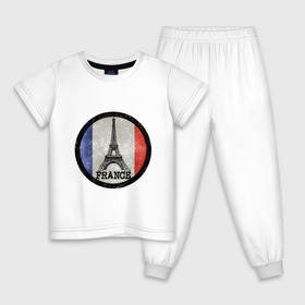 Детская пижама хлопок с принтом Logo France в Екатеринбурге, 100% хлопок |  брюки и футболка прямого кроя, без карманов, на брюках мягкая резинка на поясе и по низу штанин
 | france | флаг франций | франция | эйфелева башня