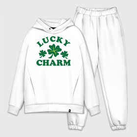 Мужской костюм хлопок OVERSIZE с принтом Lucky charm   клевер в Екатеринбурге,  |  | patricks day | saint patricks day | день патрика | день святого патрика | клевер | четырехлистный клевер