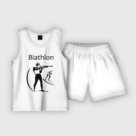 Детская пижама с шортами хлопок с принтом Биатлон в Екатеринбурге,  |  | biathlon | биатлон | спорт