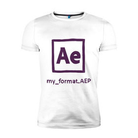 Мужская футболка премиум с принтом Adobe After Effects в Екатеринбурге, 92% хлопок, 8% лайкра | приталенный силуэт, круглый вырез ворота, длина до линии бедра, короткий рукав | Тематика изображения на принте: дизайнер | инструменты | профессии