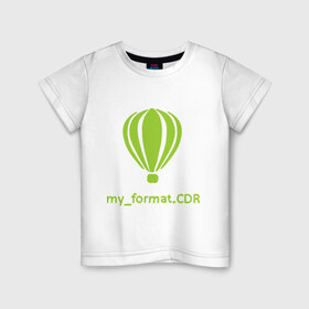 Детская футболка хлопок с принтом CorelDRAW в Екатеринбурге, 100% хлопок | круглый вырез горловины, полуприлегающий силуэт, длина до линии бедер | coreldraw | дизайнер | инструменты | корел дроу | профессии