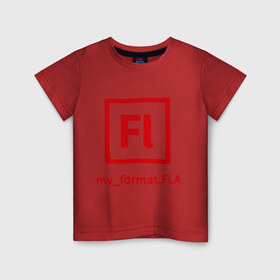 Детская футболка хлопок с принтом Adobe Flash в Екатеринбурге, 100% хлопок | круглый вырез горловины, полуприлегающий силуэт, длина до линии бедер | Тематика изображения на принте: 