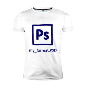 Мужская футболка премиум с принтом Photoshop в Екатеринбурге, 92% хлопок, 8% лайкра | приталенный силуэт, круглый вырез ворота, длина до линии бедра, короткий рукав | photoshop | дизайнер | инструменты | профессии | фотошоп