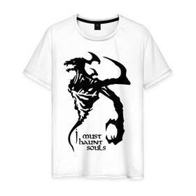 Мужская футболка хлопок с принтом Nevermore DOTA2 в Екатеринбурге, 100% хлопок | прямой крой, круглый вырез горловины, длина до линии бедер, слегка спущенное плечо. | dota 2 | i must haunt souls | дота | дота 2 | игры | компьютерная игра | персонаж