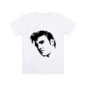 Детская футболка хлопок с принтом Элвис Пресли. (Elvis Presley) в Екатеринбурге, 100% хлопок | круглый вырез горловины, полуприлегающий силуэт, длина до линии бедер | rocknroll | лицо | музыка | певец | ретро | рок н ролл