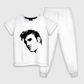 Детская пижама хлопок с принтом Элвис Пресли. (Elvis Presley) в Екатеринбурге, 100% хлопок |  брюки и футболка прямого кроя, без карманов, на брюках мягкая резинка на поясе и по низу штанин
 | rocknroll | лицо | музыка | певец | ретро | рок н ролл