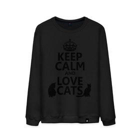 Мужской свитшот хлопок с принтом Keep calm and love cats. в Екатеринбурге, 100% хлопок |  | keep calm | keep calm and love cats | сохраняйте спокойствие