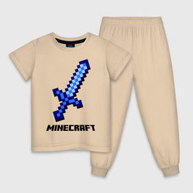Детская пижама хлопок с принтом Меч minecraft в Екатеринбурге, 100% хлопок |  брюки и футболка прямого кроя, без карманов, на брюках мягкая резинка на поясе и по низу штанин
 | boom | minecraft | игры | компьютерные игры | майнкрафт