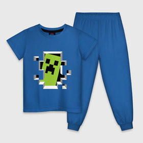 Детская пижама хлопок с принтом Crash Minecraft в Екатеринбурге, 100% хлопок |  брюки и футболка прямого кроя, без карманов, на брюках мягкая резинка на поясе и по низу штанин
 | boom | media | minecraft | игры | компьютерные игры | майнкрафт