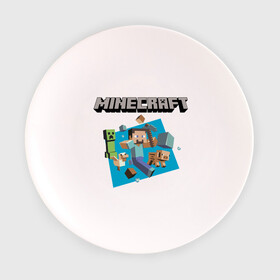 Тарелка 3D с принтом Heroes of Minecraft в Екатеринбурге, фарфор | диаметр - 210 мм
диаметр для нанесения принта - 120 мм | boom | minecraft | игры | компьютерные игры | майнкрафт