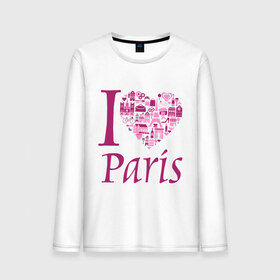 Мужской лонгслив хлопок с принтом люблю Париж в Екатеринбурге, 100% хлопок |  | i love paris | i paris | люблю париж | я люблю париж