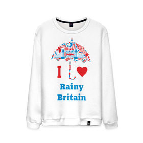 Мужской свитшот хлопок с принтом я люблю Британию в Екатеринбурге, 100% хлопок |  | Тематика изображения на принте: i love rainy britain | rainy britain | зонт | зонтик | я люблю британию