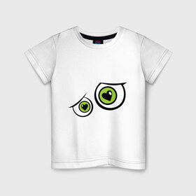 Детская футболка хлопок с принтом Влюбленные глаза в Екатеринбурге, 100% хлопок | круглый вырез горловины, полуприлегающий силуэт, длина до линии бедер | smile | влюбленные глаза | глаза | смайл