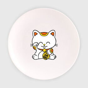Тарелка с принтом Maneki-Neko Манэки – кошка удачи в Екатеринбурге, фарфор | диаметр - 210 мм
диаметр для нанесения принта - 120 мм | киса | котенок | кошка удачи | японские кошки