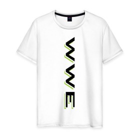 Мужская футболка хлопок с принтом WWE - вертикаль в Екатеринбурге, 100% хлопок | прямой крой, круглый вырез горловины, длина до линии бедер, слегка спущенное плечо. | джон сина