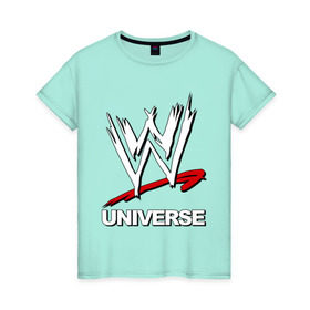 Женская футболка хлопок с принтом WWE universe в Екатеринбурге, 100% хлопок | прямой крой, круглый вырез горловины, длина до линии бедер, слегка спущенное плечо | джон сина