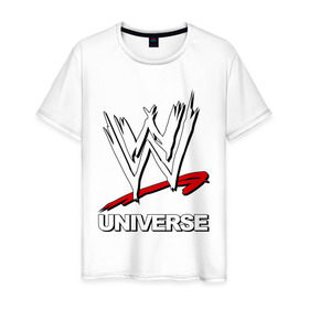 Мужская футболка хлопок с принтом WWE universe в Екатеринбурге, 100% хлопок | прямой крой, круглый вырез горловины, длина до линии бедер, слегка спущенное плечо. | джон сина