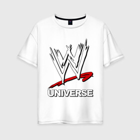 Женская футболка хлопок Oversize с принтом WWE universe в Екатеринбурге, 100% хлопок | свободный крой, круглый ворот, спущенный рукав, длина до линии бедер
 | джон сина