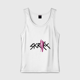 Женская майка хлопок с принтом Skrillex logo в Екатеринбурге, 95% хлопок, 5% эластан |  | dub step | dubstep | skrilex | skrillex | даб степ | дабстеп | ди джей | диджей | музыка | скриллекс