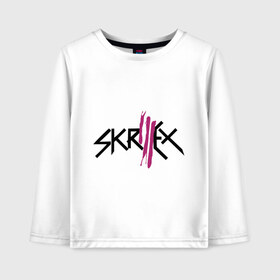 Детский лонгслив хлопок с принтом Skrillex logo в Екатеринбурге, 100% хлопок | круглый вырез горловины, полуприлегающий силуэт, длина до линии бедер | Тематика изображения на принте: dub step | dubstep | skrilex | skrillex | даб степ | дабстеп | ди джей | диджей | музыка | скриллекс