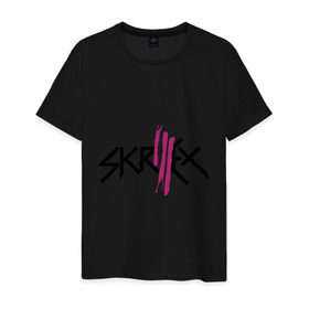 Мужская футболка хлопок с принтом Skrillex logo в Екатеринбурге, 100% хлопок | прямой крой, круглый вырез горловины, длина до линии бедер, слегка спущенное плечо. | dub step | dubstep | skrilex | skrillex | даб степ | дабстеп | ди джей | диджей | музыка | скриллекс