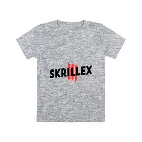 Детская футболка хлопок с принтом Skrillex logo 2 в Екатеринбурге, 100% хлопок | круглый вырез горловины, полуприлегающий силуэт, длина до линии бедер | Тематика изображения на принте: dub step | dubstep | skrilex | skrillex | даб степ | дабстеп | ди джей | диджей | музыка | скриллекс