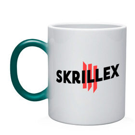 Кружка хамелеон с принтом Skrillex logo 2 в Екатеринбурге, керамика | меняет цвет при нагревании, емкость 330 мл | dub step | dubstep | skrilex | skrillex | даб степ | дабстеп | ди джей | диджей | музыка | скриллекс