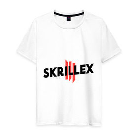 Мужская футболка хлопок с принтом Skrillex logo 2 в Екатеринбурге, 100% хлопок | прямой крой, круглый вырез горловины, длина до линии бедер, слегка спущенное плечо. | dub step | dubstep | skrilex | skrillex | даб степ | дабстеп | ди джей | диджей | музыка | скриллекс