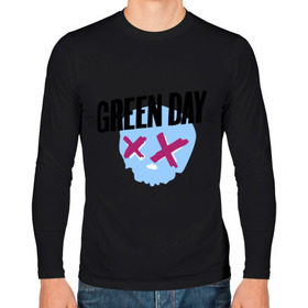 Мужской лонгслив хлопок с принтом Green day skull в Екатеринбурге, 100% хлопок |  | green day | rock | грин дэй | музыка | рок группа