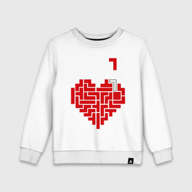 Детский свитшот хлопок с принтом Heart tetris сердце тетрис в Екатеринбурге, 100% хлопок | круглый вырез горловины, эластичные манжеты, пояс и воротник | Тематика изображения на принте: heart tetris сердце тетрис | сердечко | сердце | тетрис сердце
