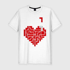 Мужская футболка премиум с принтом Heart tetris сердце тетрис в Екатеринбурге, 92% хлопок, 8% лайкра | приталенный силуэт, круглый вырез ворота, длина до линии бедра, короткий рукав | Тематика изображения на принте: heart tetris сердце тетрис | сердечко | сердце | тетрис сердце