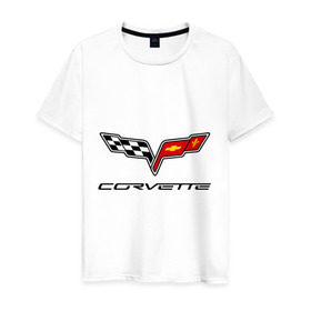 Мужская футболка хлопок с принтом Chevrolet corvette в Екатеринбурге, 100% хлопок | прямой крой, круглый вырез горловины, длина до линии бедер, слегка спущенное плечо. | Тематика изображения на принте: chevrolet | chevrolet corvette | corvette | корвет | шевроле | шевроле корвет