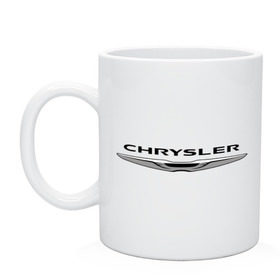 Кружка с принтом Chrysler лого в Екатеринбурге, керамика | объем — 330 мл, диаметр — 80 мм. Принт наносится на бока кружки, можно сделать два разных изображения | chrysler | краислер | логотип chrysler | логотип краислер