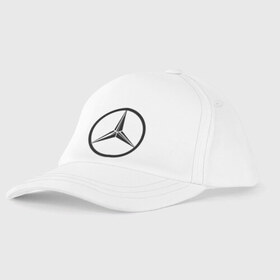 Детская бейсболка с принтом Mercedes-Benz logo в Екатеринбурге, 100% хлопок | классический козырек, металлическая застежка-регулятор размера | mercedes | mercedes benz | логотип mercedes | логотип mercedes benz | логотип мерседерс бенс | мерен | мерседерс | мерседерс бенс