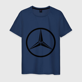 Мужская футболка хлопок с принтом Mercedes-Benz logo в Екатеринбурге, 100% хлопок | прямой крой, круглый вырез горловины, длина до линии бедер, слегка спущенное плечо. | mercedes | mercedes benz | логотип mercedes | логотип mercedes benz | логотип мерседерс бенс | мерен | мерседерс | мерседерс бенс