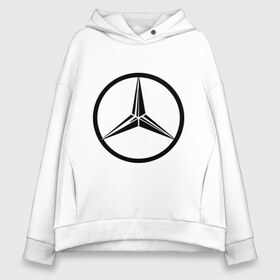 Женское худи Oversize хлопок с принтом Mercedes-Benz logo в Екатеринбурге, френч-терри — 70% хлопок, 30% полиэстер. Мягкий теплый начес внутри —100% хлопок | боковые карманы, эластичные манжеты и нижняя кромка, капюшон на магнитной кнопке | mercedes | mercedes benz | логотип mercedes | логотип mercedes benz | логотип мерседерс бенс | мерен | мерседерс | мерседерс бенс