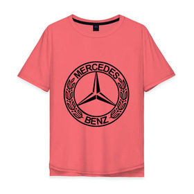 Мужская футболка хлопок Oversize с принтом Mercedes-Benz в Екатеринбурге, 100% хлопок | свободный крой, круглый ворот, “спинка” длиннее передней части | mercedes | mercedes benz | логотип mercedes | логотип mercedes benz | логотип мерседерс бенс | мерен | мерседерс | мерседерс бенс