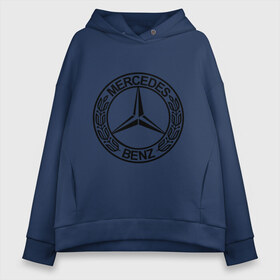 Женское худи Oversize хлопок с принтом Mercedes-Benz в Екатеринбурге, френч-терри — 70% хлопок, 30% полиэстер. Мягкий теплый начес внутри —100% хлопок | боковые карманы, эластичные манжеты и нижняя кромка, капюшон на магнитной кнопке | mercedes | mercedes benz | логотип mercedes | логотип mercedes benz | логотип мерседерс бенс | мерен | мерседерс | мерседерс бенс