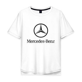Мужская футболка хлопок Oversize с принтом Logo Mercedes-Benz в Екатеринбурге, 100% хлопок | свободный крой, круглый ворот, “спинка” длиннее передней части | mercedes | mercedes benz | логотип mercedes | логотип mercedes benz | логотип мерседерс бенс | мерен | мерседерс | мерседерс бенс